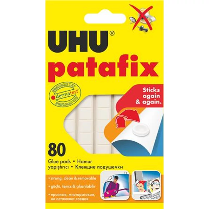 Gyurmaragasztó, 80 kocka / csomag, UHU "Patafix"