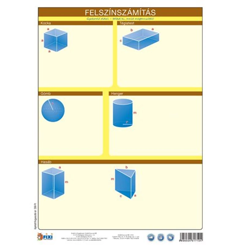 Tanulói munkalap, A4, STIEFEL "Felszínszámítás /munkaoldal"