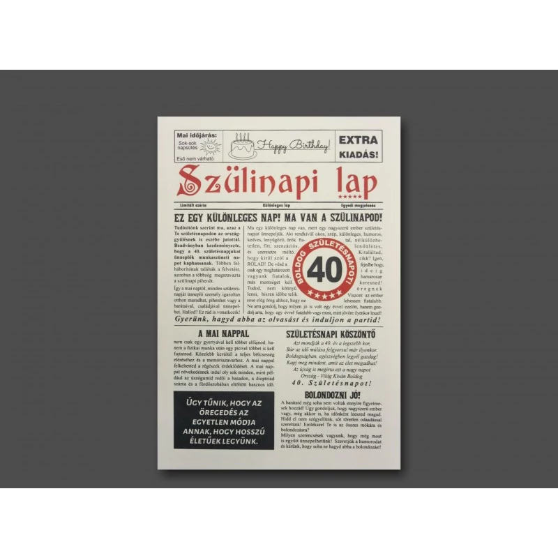 Újság - Szülinapi lap 4