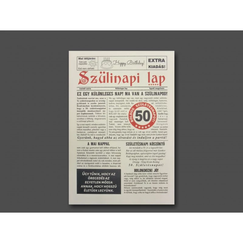 Újság - Szülinapi lap 5