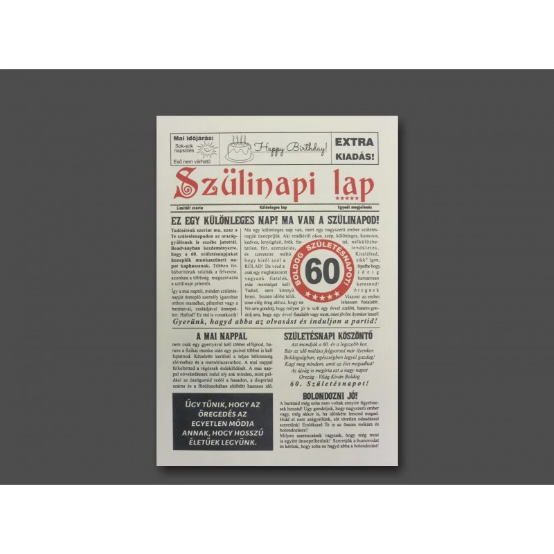 Újság - Szülinapi lap 6