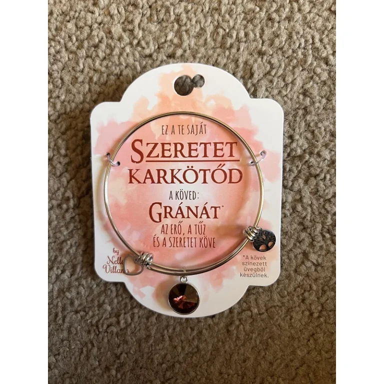 Színes köves karkötő - Gránát