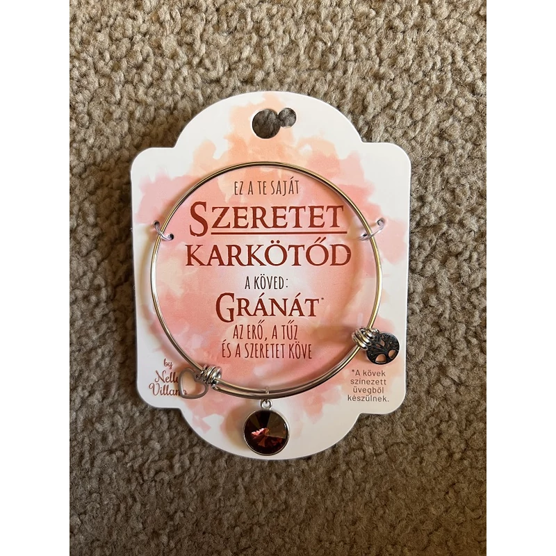 Színes köves karkötő - Gránát