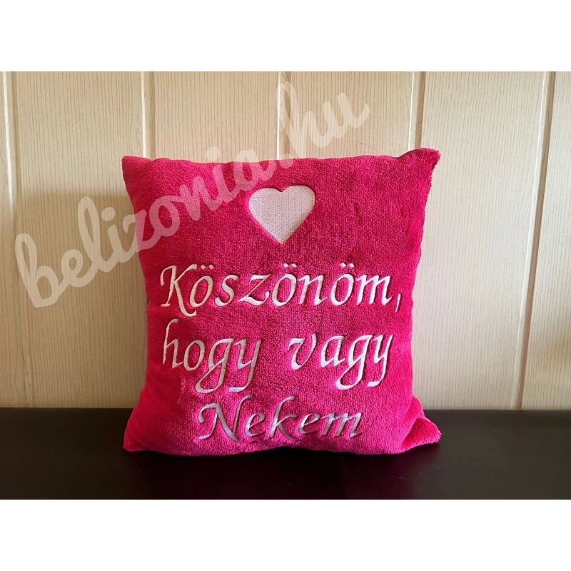 Hímzett párna - Köszönöm hogy vagy nekem