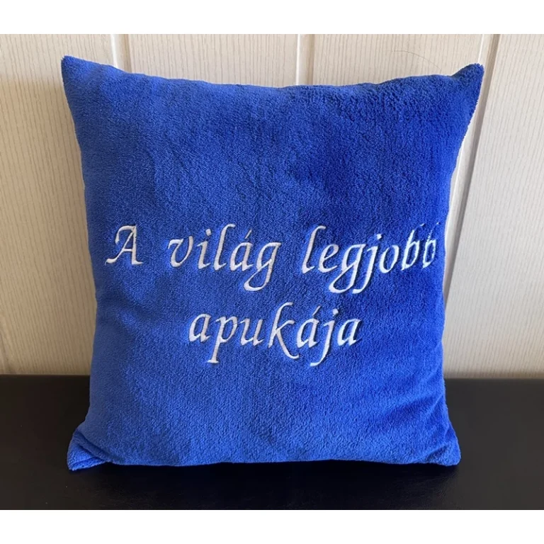 Hímzett párna - A világ legjobb apukája  királykék