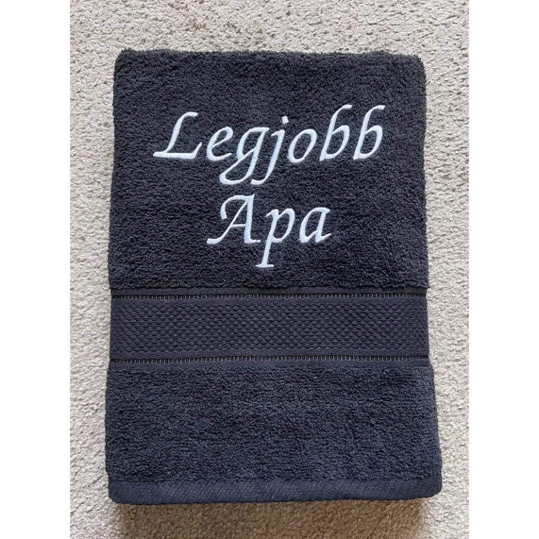 Hímzett törölköző - Legjobb Apa fekete színű
