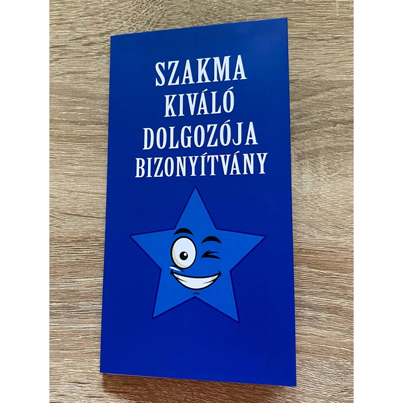 Bizonyítvány - Szakma kiváló dolgozój 2