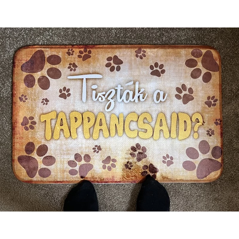 Vicces lábtörlő Tiszták a tappancsaid? - Vicces ajándék