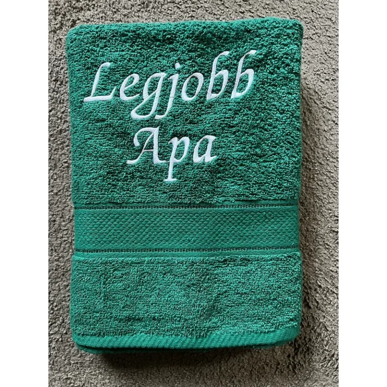 Törölköző-Legjobb  Apa zöld színű Ajándék Apának