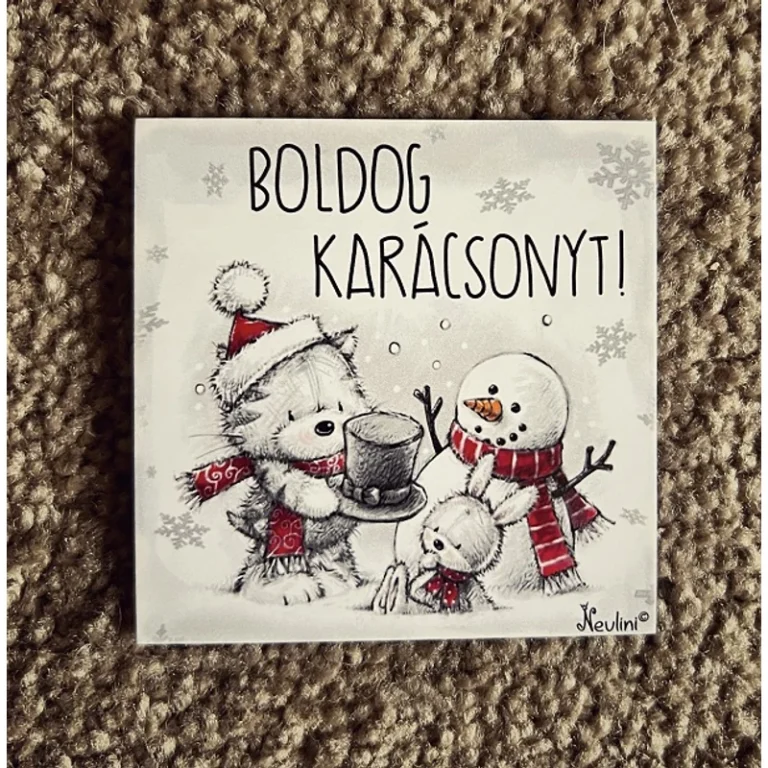 Hűtőmágnes-Rajzolt Karácsony