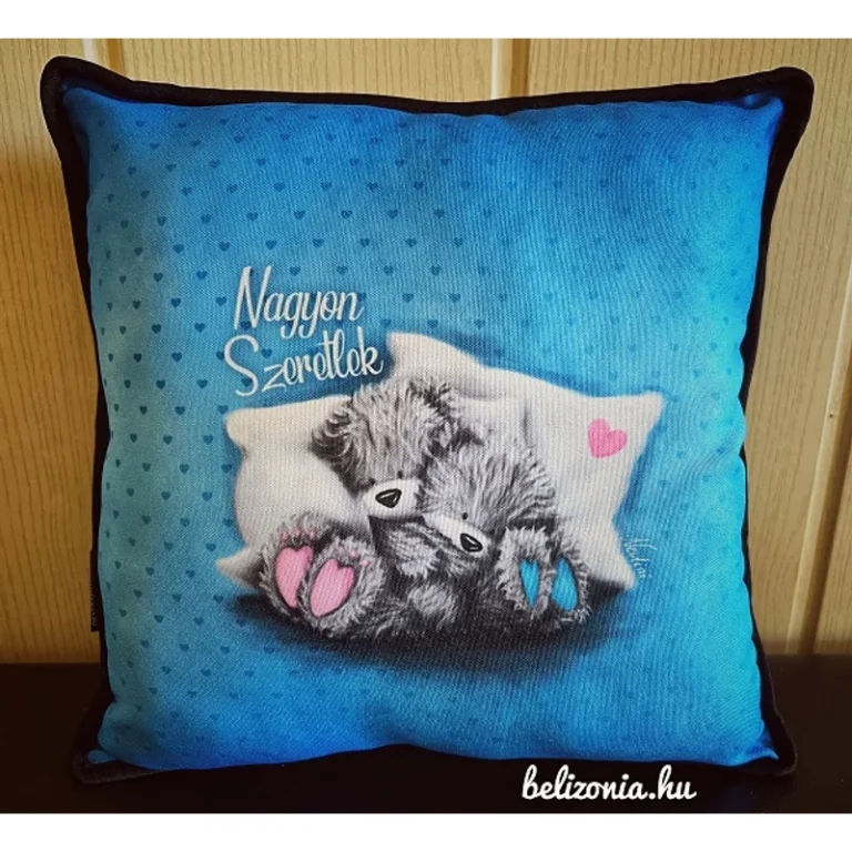 Párna kocka - Nagyon Szeretlek kék macis