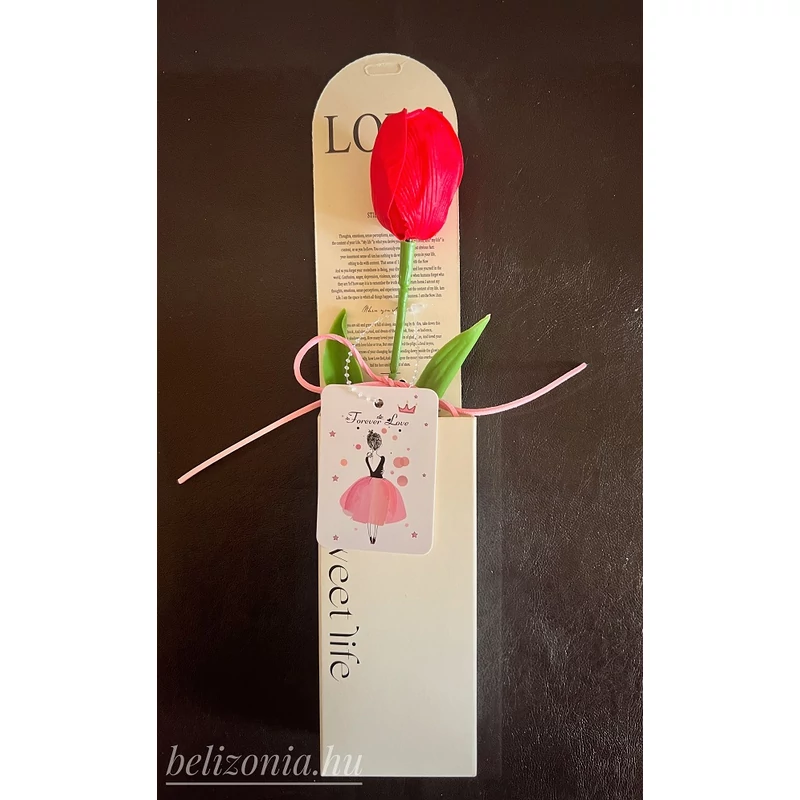 Piros színű szappan tulipán - Szerelmes Ajándék