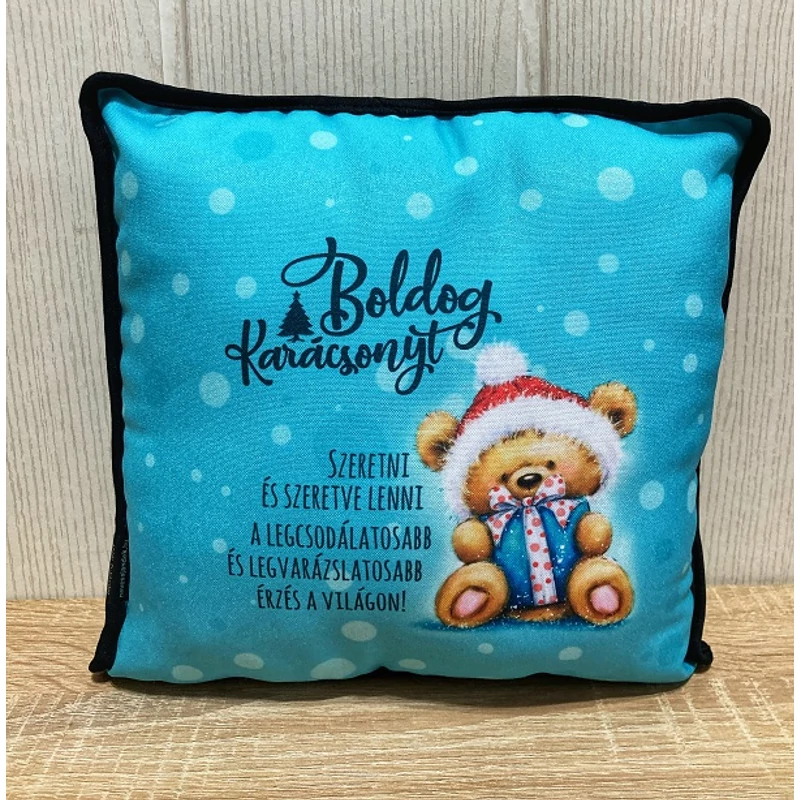 Párna kocka - Boldog Karácsonyt, mackó