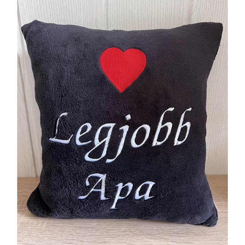 Hímzett párna - Legjobb apa  fekete