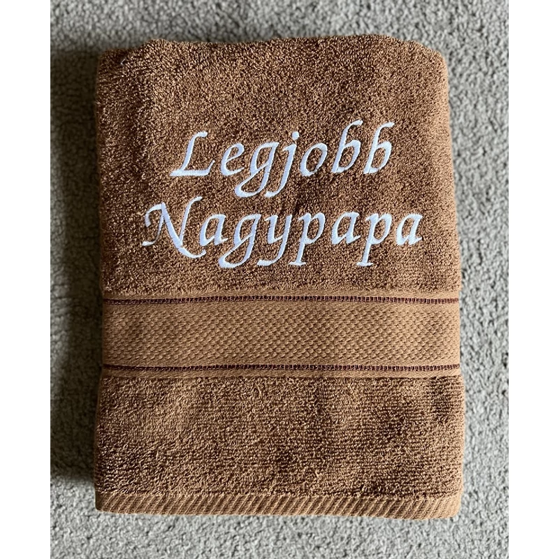 Törölköző-Legjobb nagypapa sötétbarna