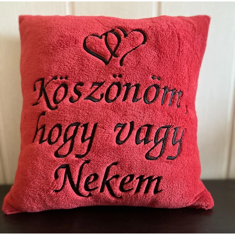 Hímzett párna - Köszönöm hogy vagy nekem