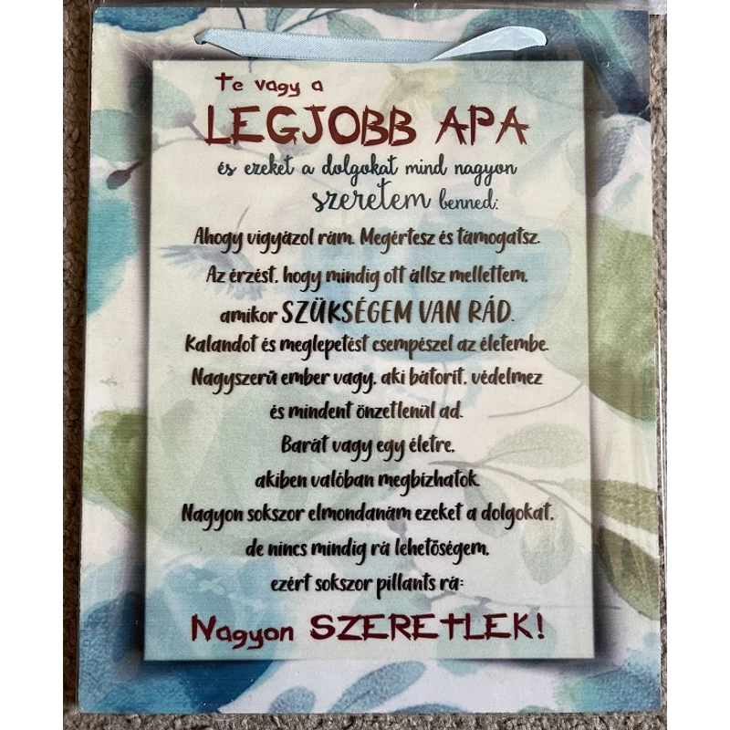 Dísztábla kicsi Te vagy a legjobb Apa 2 - Ajándék Apának