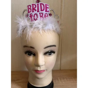 Lánybúcsús fejdísz fehér -  Bride to be