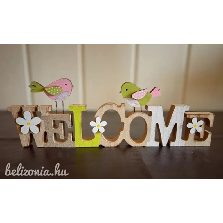 Welcome felirat madárral - Tavaszi dekoráció