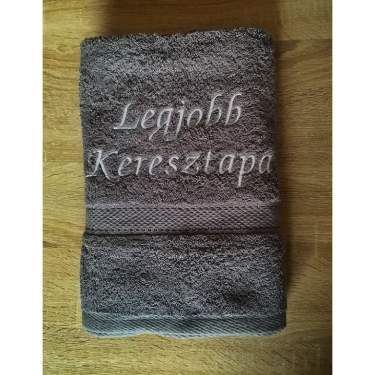 Törölköző - Legjobb keresztapa, szürke