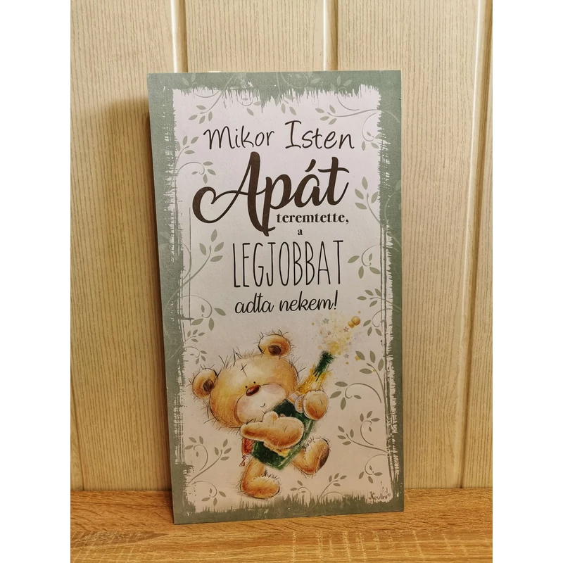 Fali dekor tábla - Mikor Isten a Apát...