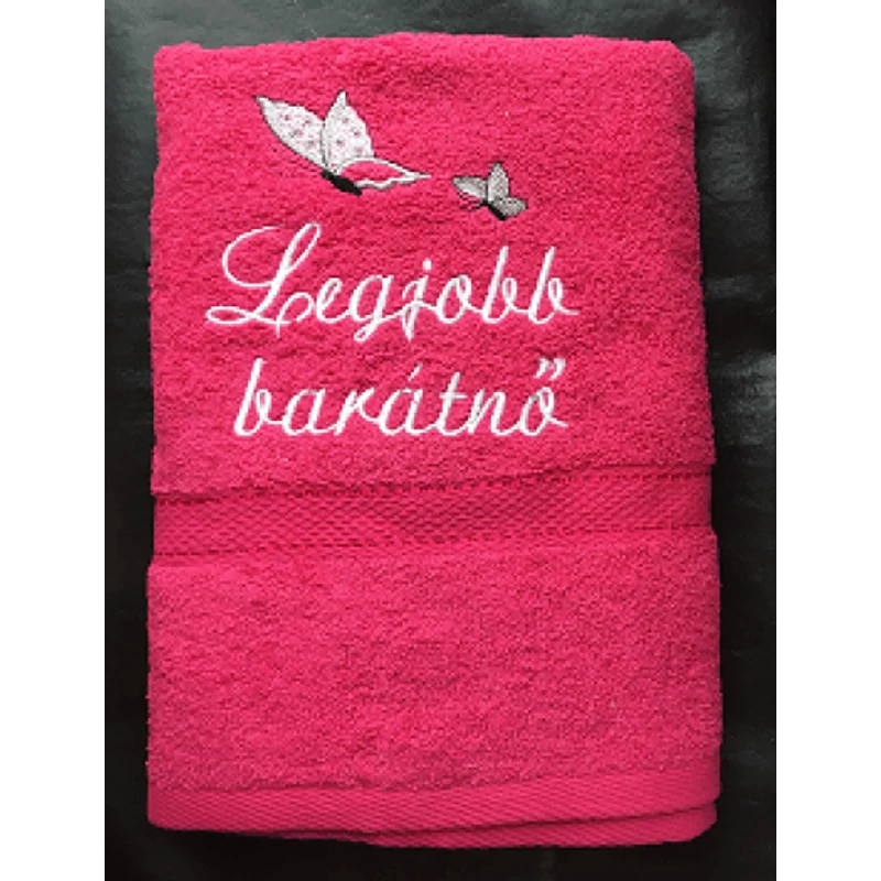Törölköző - Legjobb barátnő pink pillangó
