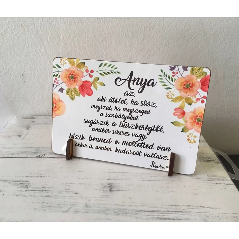 Kis fa tábla - Anya az aki átölel
