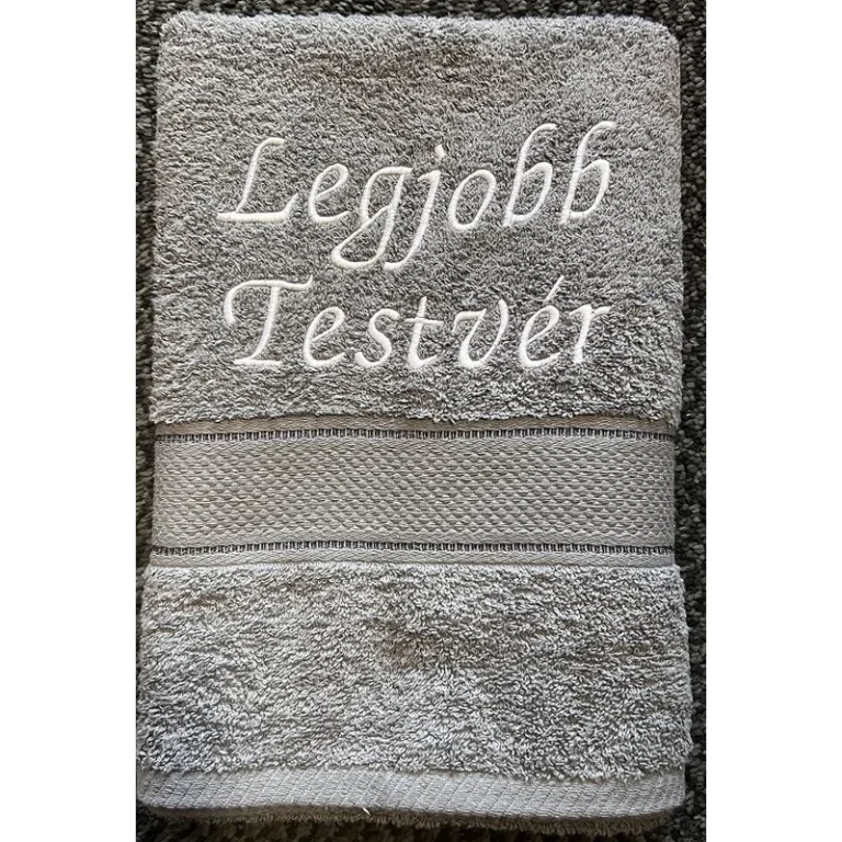Törölköző-Legjobb testvér szürke színű