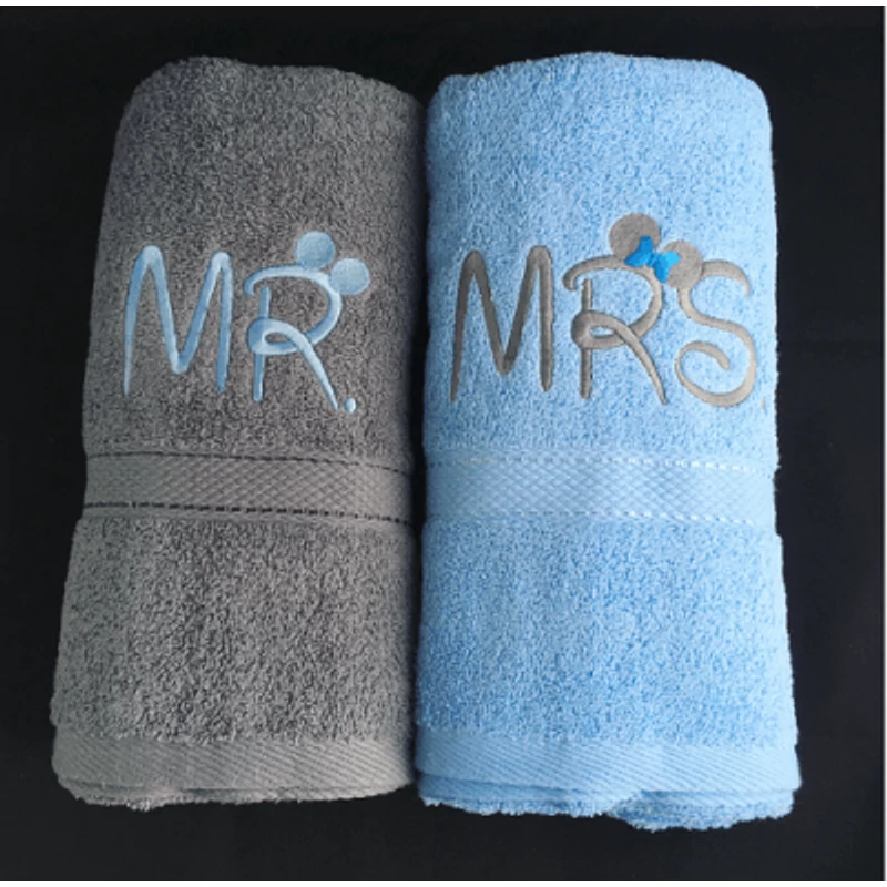 Mr. és Mrs. páros törölköző - szürke