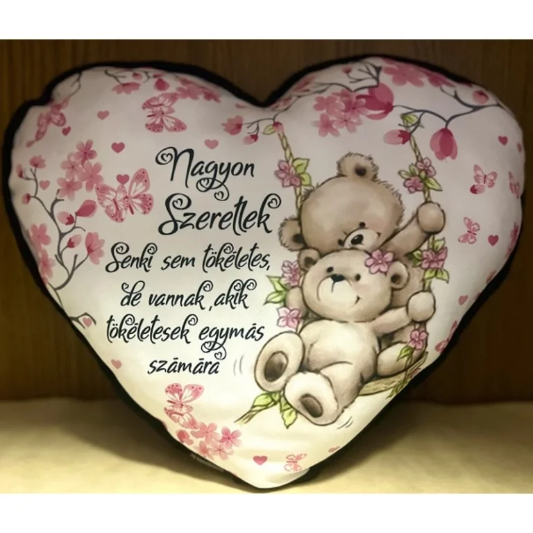 Nagy szív párna-Senki sem tökéletes Macis