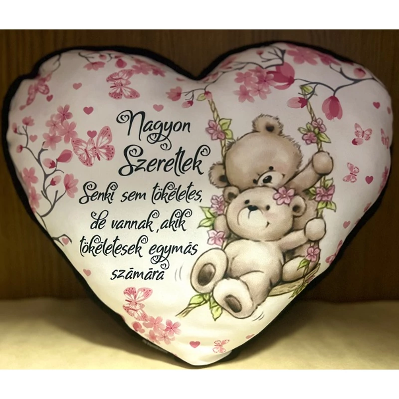 Nagy szív párna-Senki sem tökéletes Macis