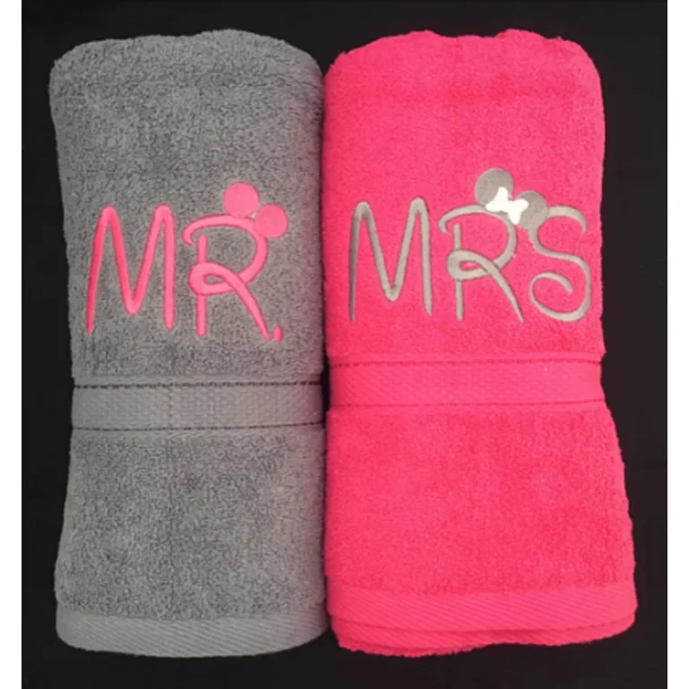 Mr. és Mrs. páros törölköző - Szürke