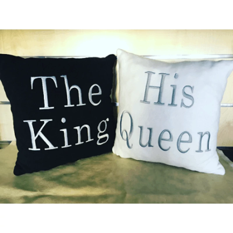 The King - His Queen páros párna ezüst