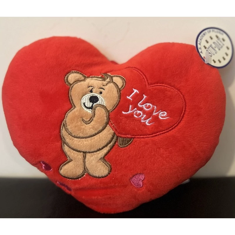 Plüss szív párna maci- I Love You felirattal 1
