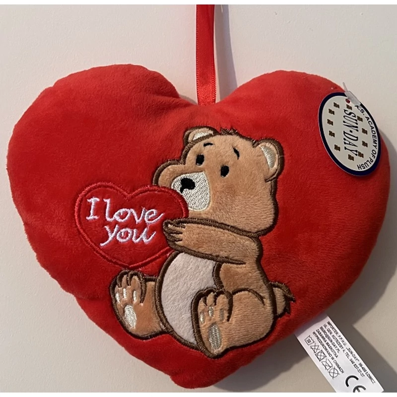 Plüss szív párna maci- I Love You felirattal 3