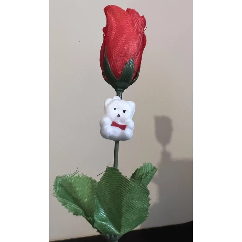 Rózsaszál macival - Valentin napi ajándék