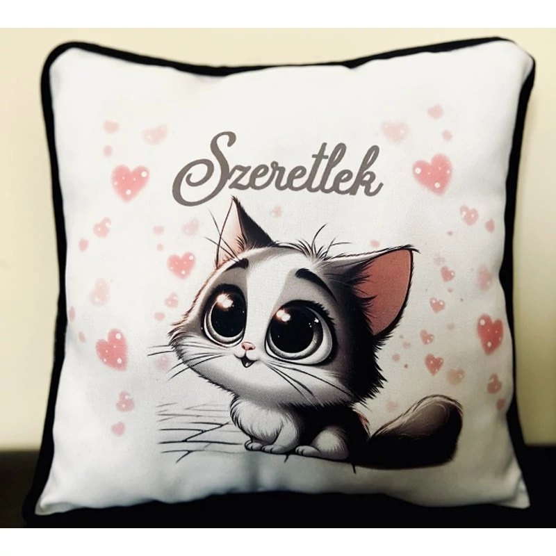 Kocka párna - Szeretlek cicás