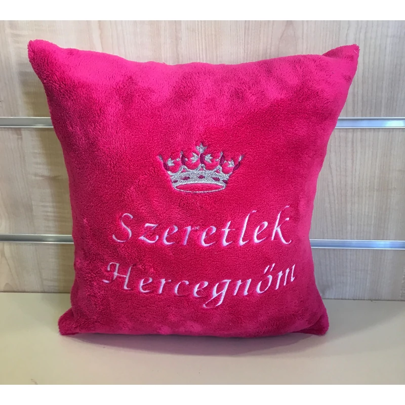 Hímzett párna- Hercegnőm pink