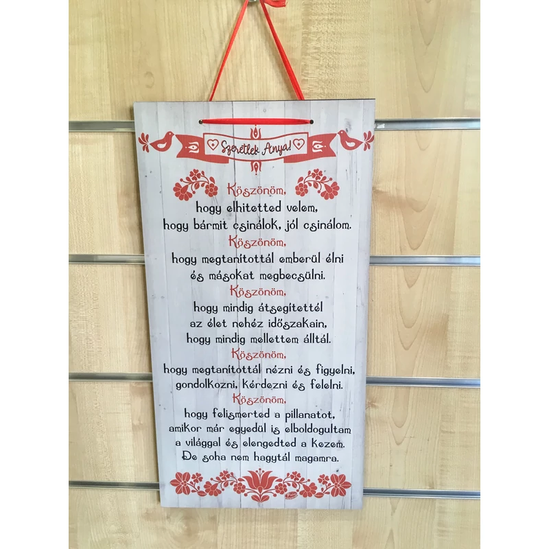 Dísztábla - Szeretlek anya