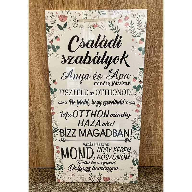 Dísztábla-Családi szabályok