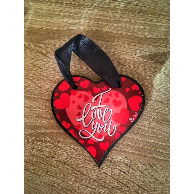 Szív tábla akasztóval-I Love you