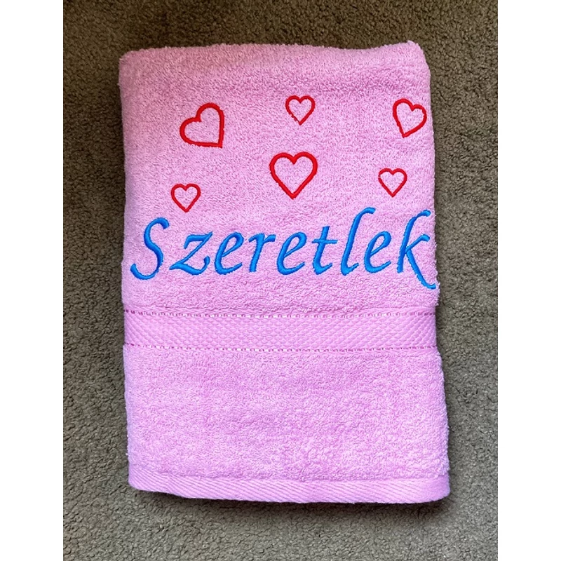 Hímzett Törölköző - Szeretlek