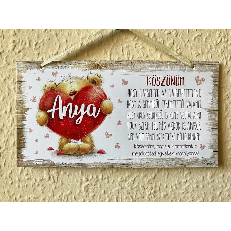 Kicsi dekor tábla - Anya köszönöm