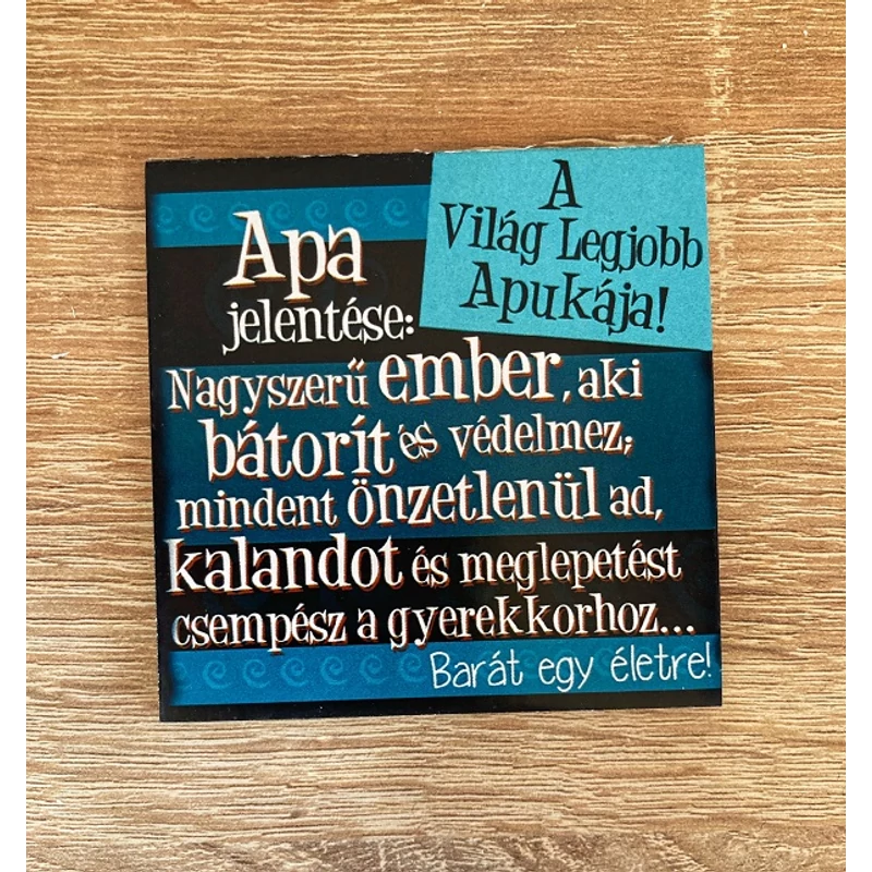 Hűtőmágnes A világ Legjobb Apukája - Ajándék Apának