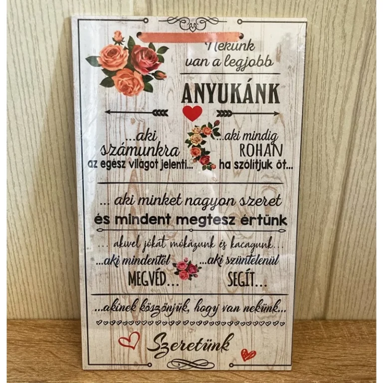 Dísztábla kicsi - Nekünk van a legjobb Anyukánk