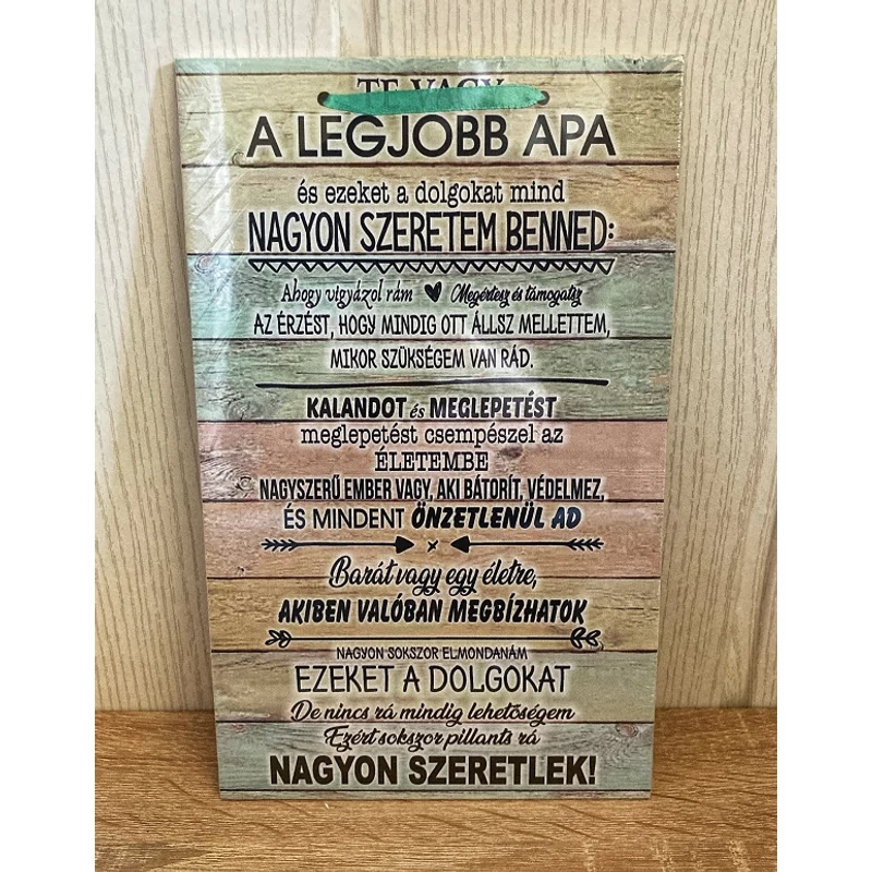 Dísztábla kicsi Te vagy a legjobb Apa - Ajándék Apának