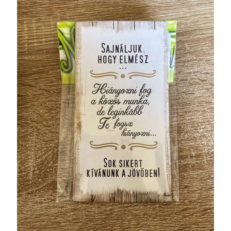 Fa mágnes – Sajnáljuk, hogy elmész – Ajándék nyugdíjasnak – Ajándék munkatársnak