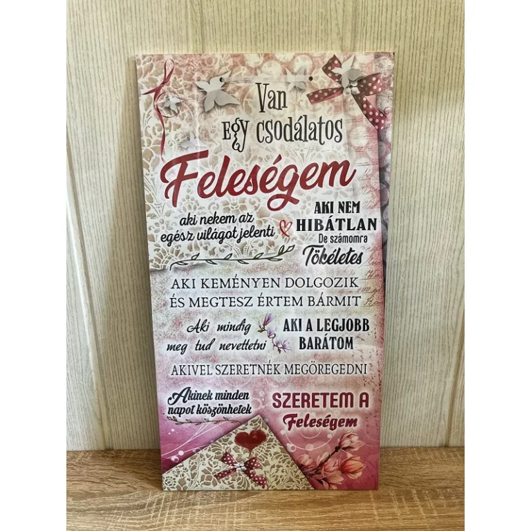 Dísztábla - Csodálatos feleségem
