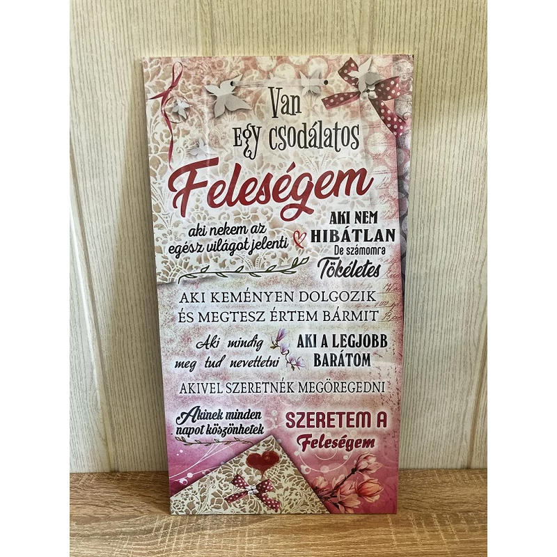Dísztábla - Csodálatos feleségem