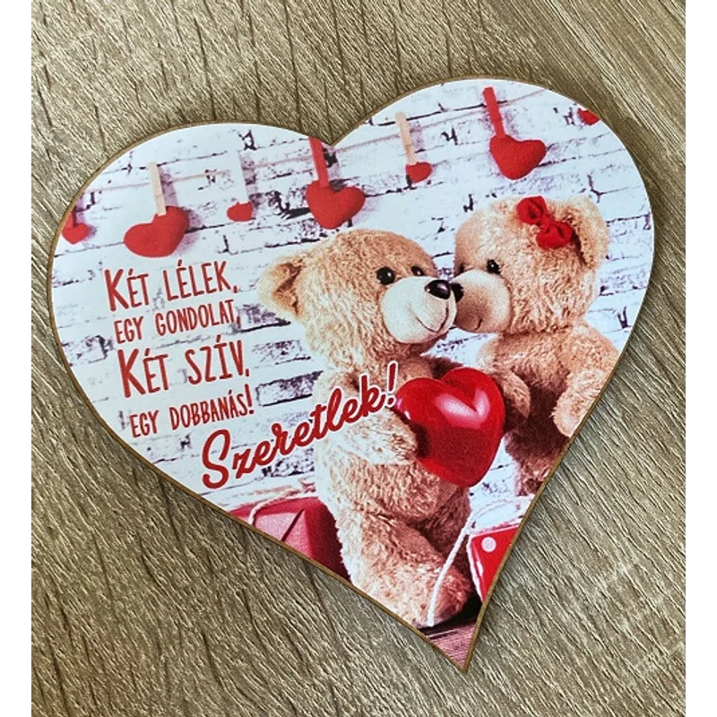 Szív hűtőmágnes - Két lélek egy gondolat